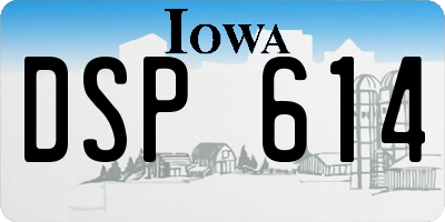 IA license plate DSP614