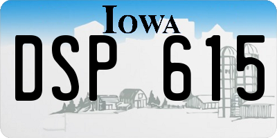 IA license plate DSP615