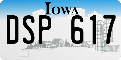 IA license plate DSP617