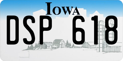 IA license plate DSP618