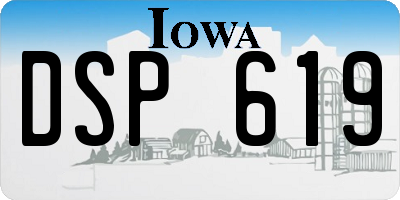 IA license plate DSP619