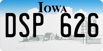 IA license plate DSP626