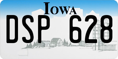 IA license plate DSP628