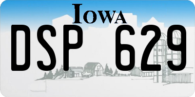 IA license plate DSP629