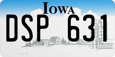 IA license plate DSP631