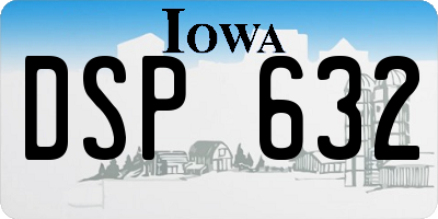 IA license plate DSP632