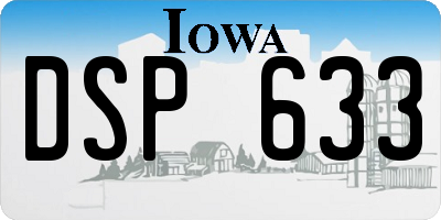 IA license plate DSP633