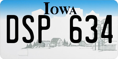IA license plate DSP634