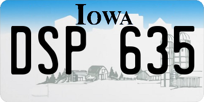 IA license plate DSP635