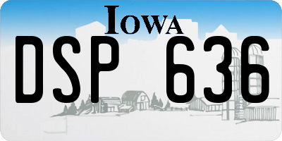 IA license plate DSP636
