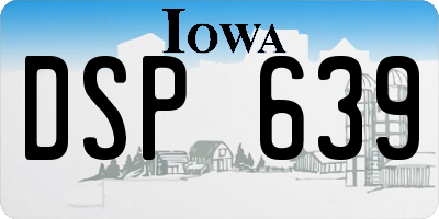 IA license plate DSP639