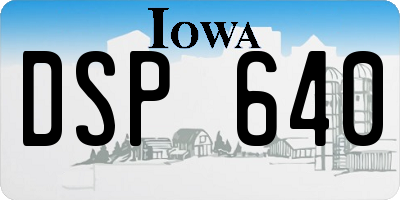 IA license plate DSP640