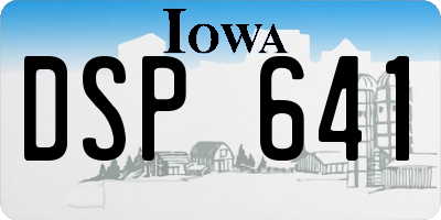 IA license plate DSP641