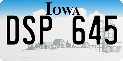 IA license plate DSP645