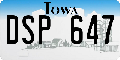 IA license plate DSP647