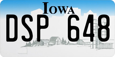 IA license plate DSP648