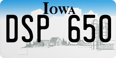 IA license plate DSP650