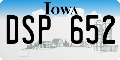 IA license plate DSP652