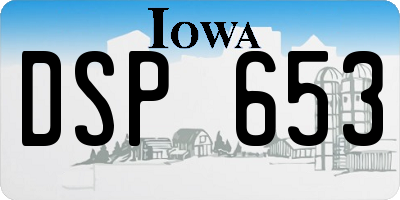 IA license plate DSP653