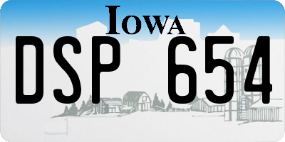 IA license plate DSP654