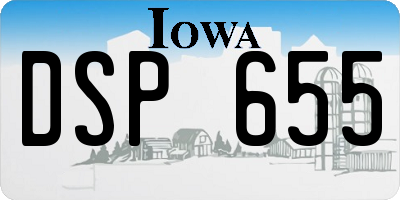 IA license plate DSP655