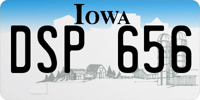 IA license plate DSP656
