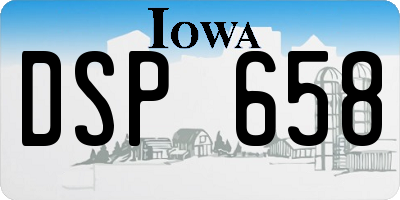 IA license plate DSP658