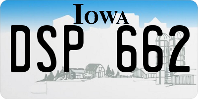 IA license plate DSP662