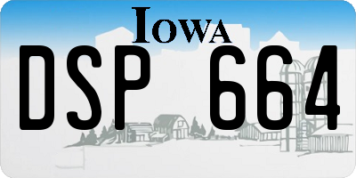 IA license plate DSP664
