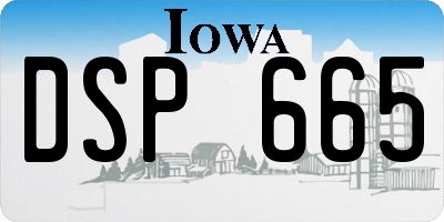 IA license plate DSP665