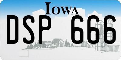 IA license plate DSP666