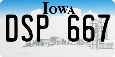 IA license plate DSP667