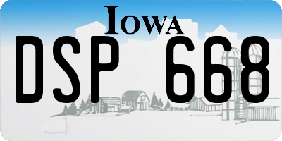 IA license plate DSP668