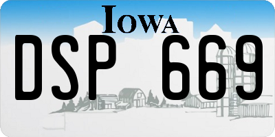IA license plate DSP669