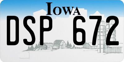 IA license plate DSP672