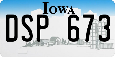 IA license plate DSP673