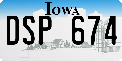 IA license plate DSP674