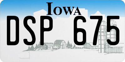 IA license plate DSP675