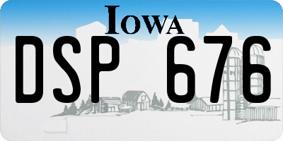 IA license plate DSP676