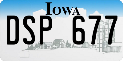 IA license plate DSP677