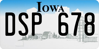 IA license plate DSP678