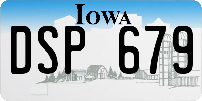 IA license plate DSP679