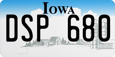 IA license plate DSP680