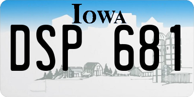 IA license plate DSP681