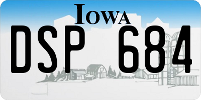 IA license plate DSP684