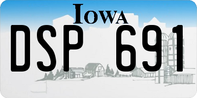 IA license plate DSP691