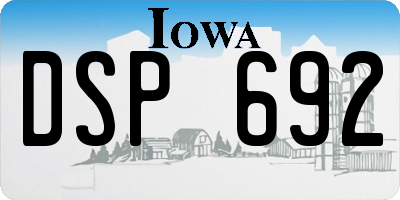 IA license plate DSP692