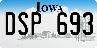 IA license plate DSP693