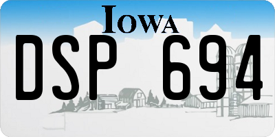 IA license plate DSP694