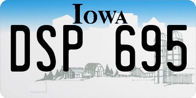 IA license plate DSP695